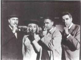 (v.l.n.r.: Siegfried Schürenberg, Margot Trooger, Joachim Fuchsberger, Heinz Drache) 1964