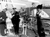 Heidi Kabel bei einer Fernsehproduktion: "An der Rehling" 1959