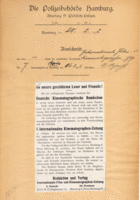 Dokument der Polizeibehörde vom 28.Februar 1912