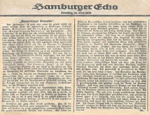 Artikel zu "Panzerkreutzer Potemkin" im "Hamburger Echo" 1925